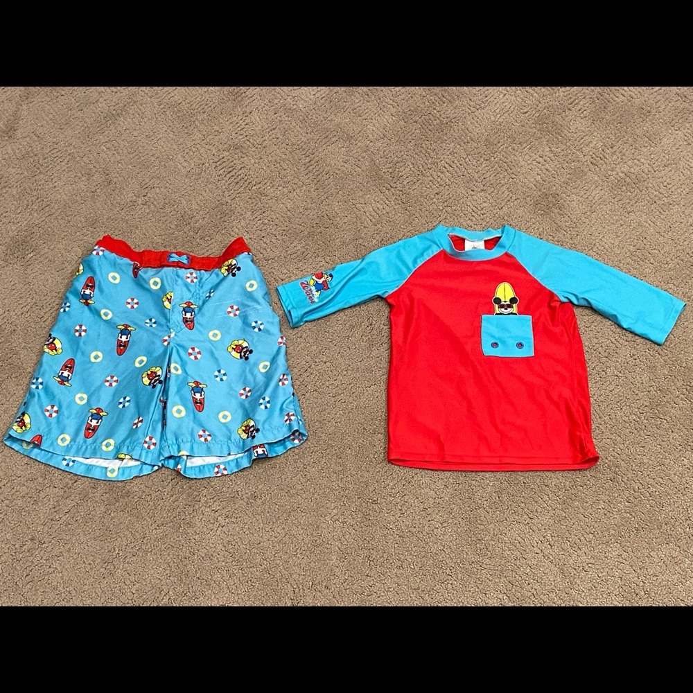 Disney Swim Trunk/Swim shirt Set